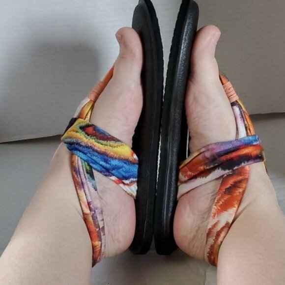 Sanuk Sandals Shoes Yoga Mat Sling 2 Fabric Tie Dye Women's WOMAN'S Size 6 - Picture 4 of 16